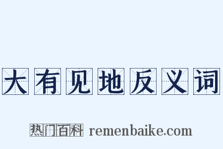 大有见地反义词是什么意思的图片